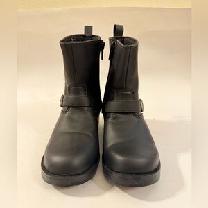 Milwaukee Leather Kids Engineer Style Biker Zipper Buckle Boots Size 7